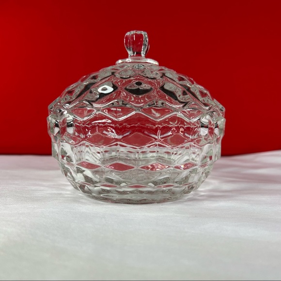 fostoria Other - VINTAGE CLEAR FOSTORIA AMERICAN GLASS COVERED CANDY DISH BOWL